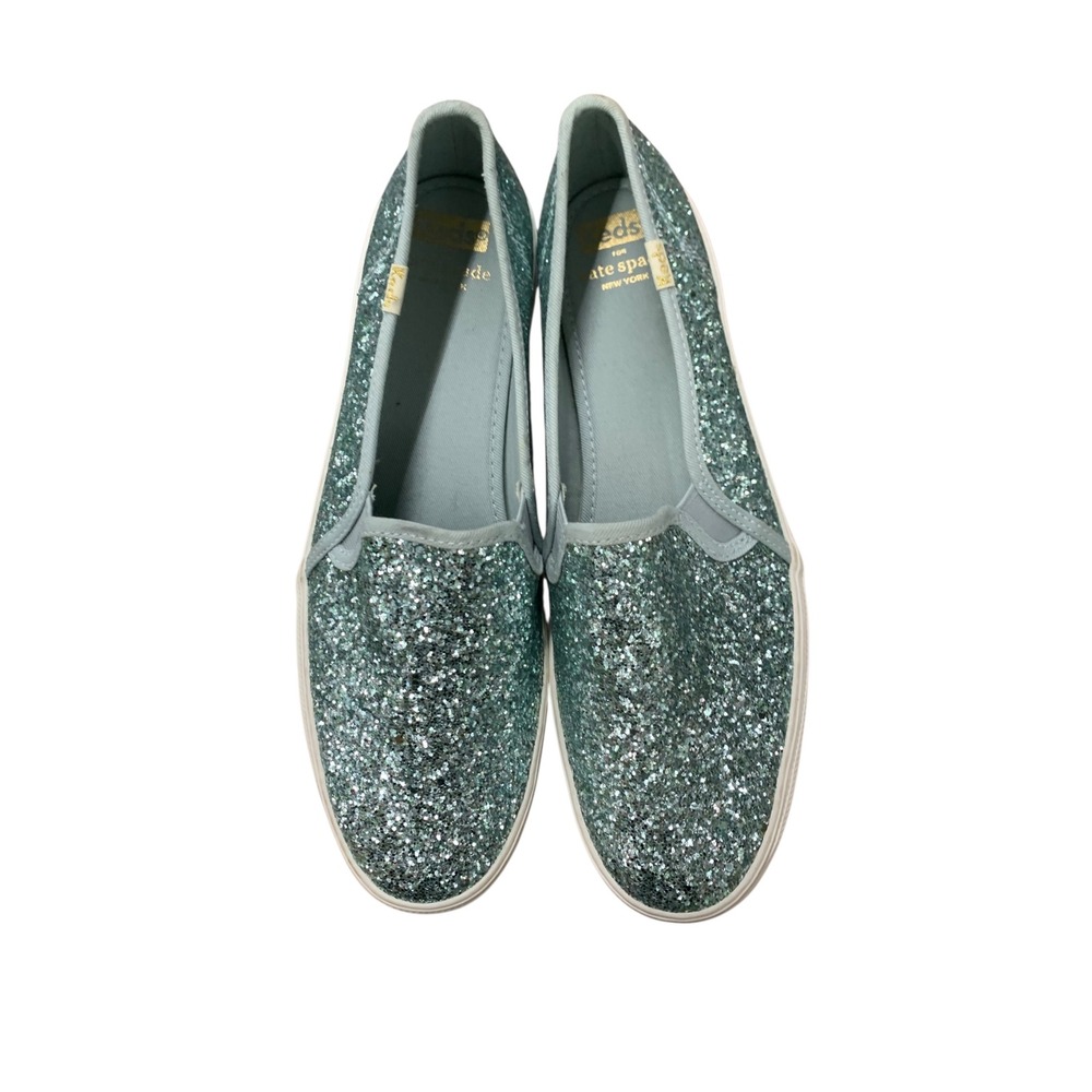 Keds for Kate Spade New York Double Decker Glitter Slip On Sneakers Blue SZ 9 - Picture 7 of 10